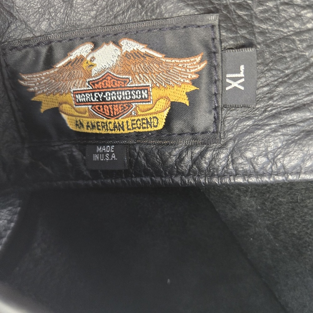 Harley Davidson Leather Chaps  XL Made In USA Black Biker HD - Picture 13 of 16